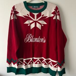 Blanton’s bourbon themed holiday crew neck sweater XL wool blend
